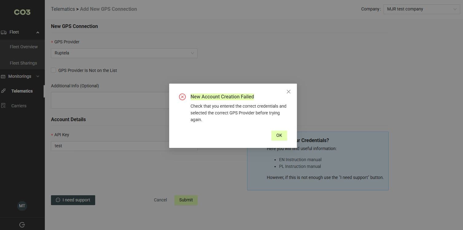 Error Adding Provider NEW