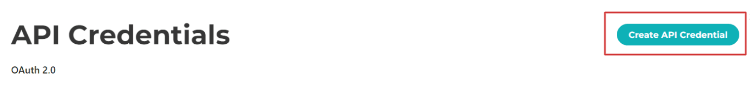 Select “Create API Credential”
