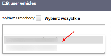 If you want to share only selected vehicles, choose them from the list