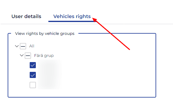 Go to the "Vehicle Rights" option and select the vehicles which you want to share with CO3