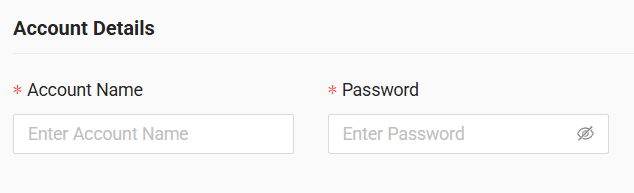 In the form enter account name and password received from your GPS provider