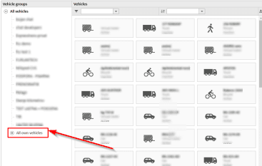 Select "All own vehicles"