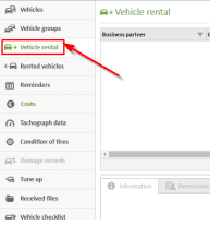 Select "Vehicle rental"