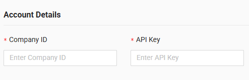 In the form, paste the Client ID into the "Company ID" field and the API Token into the "API Key" field