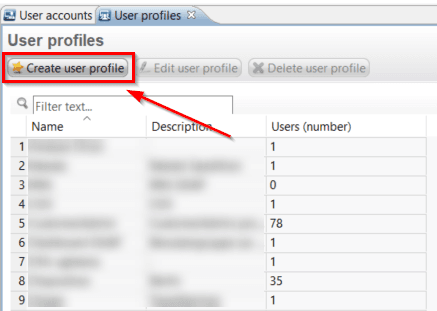 Select "Create user profile"