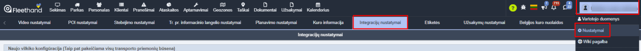 Click on your name, then go to "Settings" -> "Integration settings"