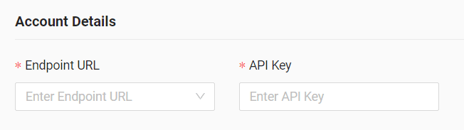 In the form, select the URL and enter generated API key