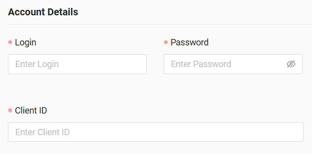 In the form enter username, password and client ID received from the GPS provider