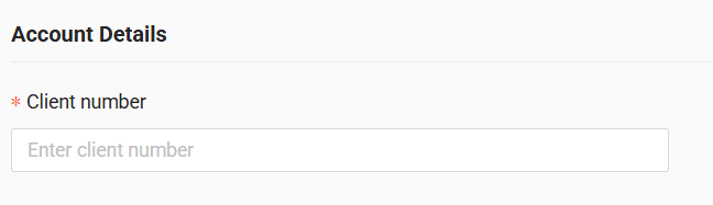 In the form enter client number received from the GPS provider