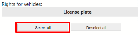If you want to share all vehicles click "Select All" and go to step 9