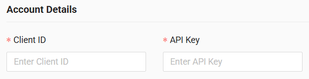 In the form, enter client ID and API key received from your GPS provider