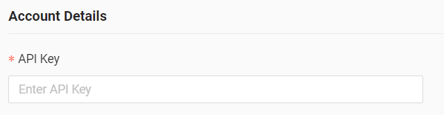 Paste the generated token into the "API key" field