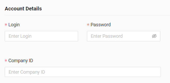 In the form enter login, password and company id received from your GPS provider