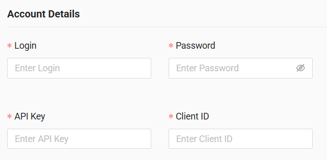 In the form enter username, password, API key and client ID received from the GPS provider
