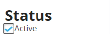 Set the status as "Active"