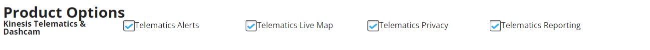 In the "Product options" section, select all options