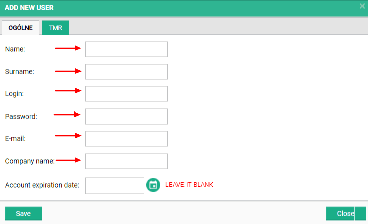 Fill out the fields marked below:
