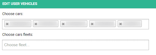 Choose vehicles from the list and click on “Save”