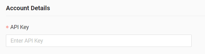 Paste the generated token into the "API key" field