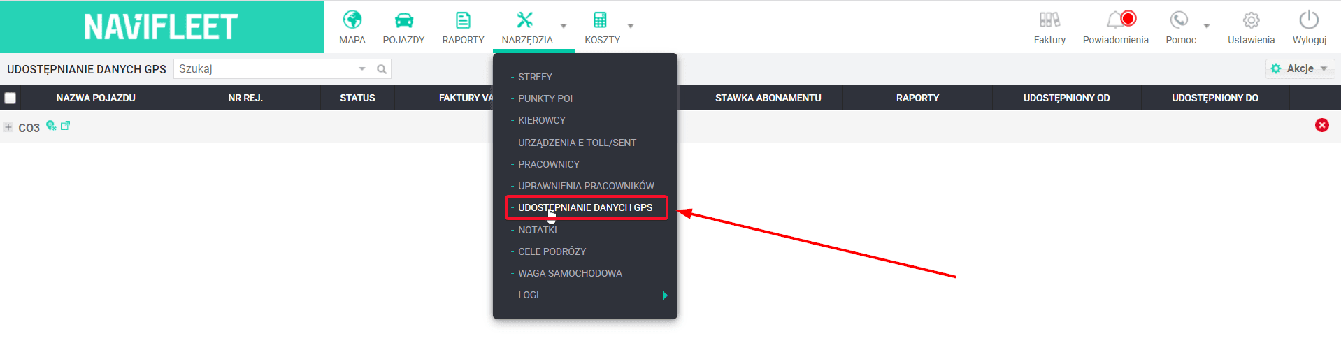 Select "Tools"->"GPS data sharing"