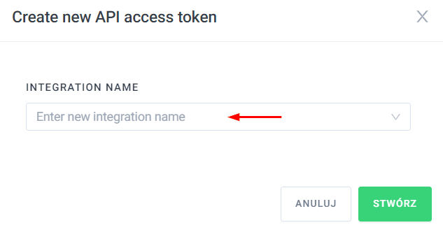Enter new integration name -> “CO3”