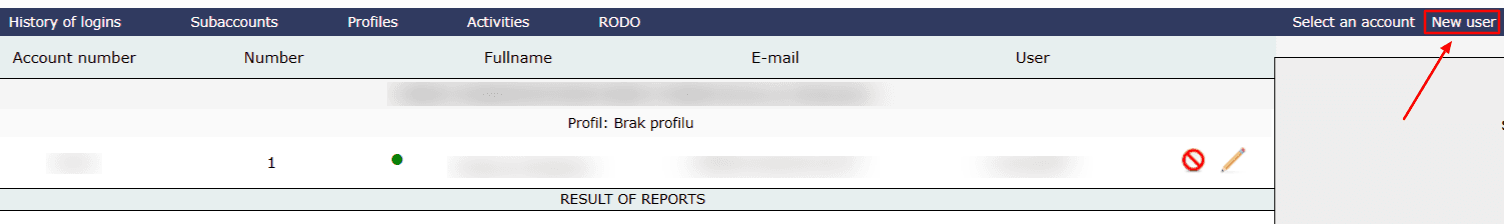 Select “New user”