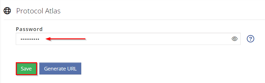 Enter the password and click "Save"