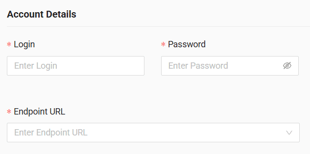 Fill out the form: enter login and password received from the GPS provider and select the URL