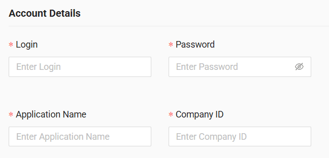 In the form enter data (username, password, application name and company ID) received from the GPS provider