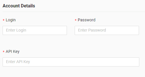 In the form enter login, password and API key received from your GPS provider
