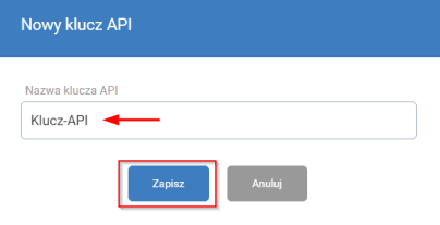 Enter the key name and click "Save"