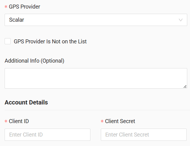 In the form, enter client ID and client secret