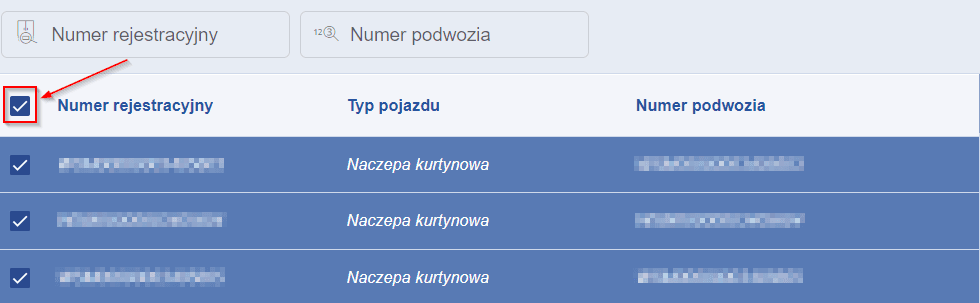 Select the vehicles once again