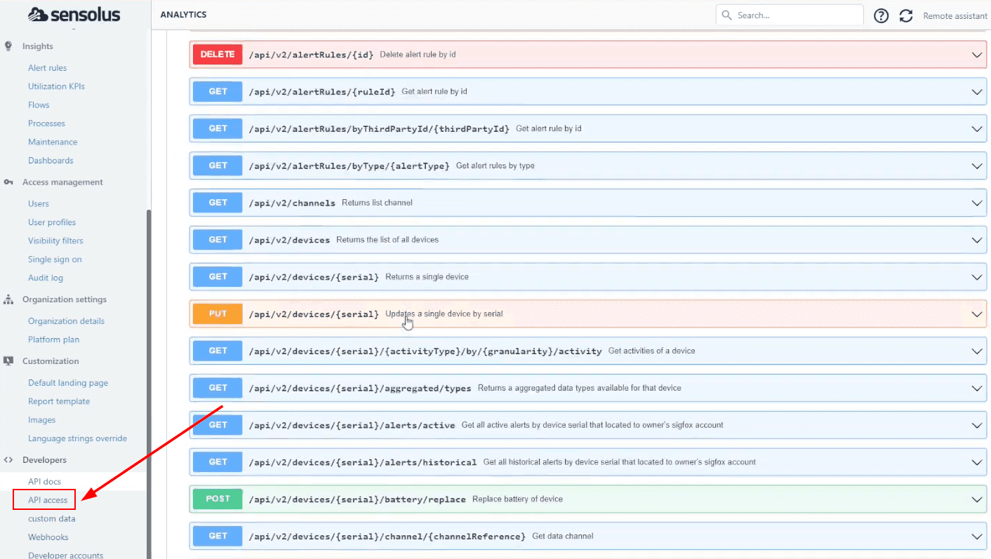 Go to the "API access" in the "Developers" section