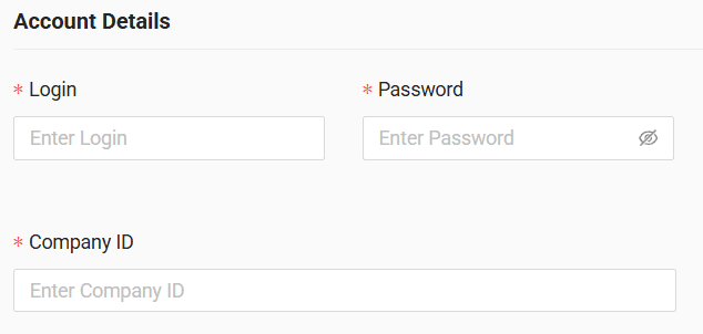 In the form enter login, password and company ID received from your GPS provider