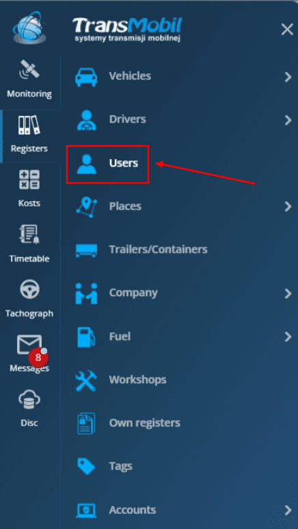 Select “Users”
