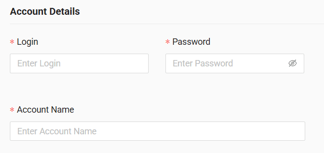In the form enter login, password and account name received from your GPS provider