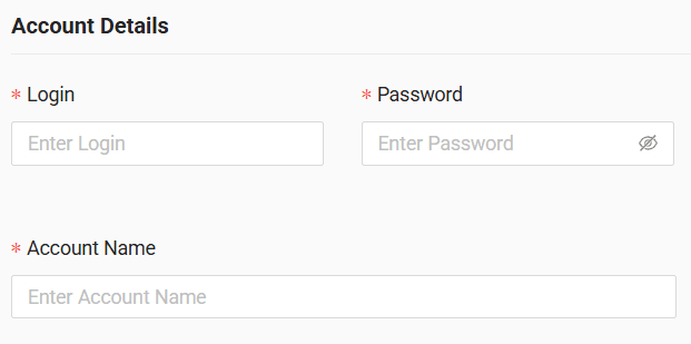 In the form, enter username, password and account name received from your GPS provider