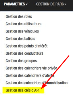 Go to “Settings” menu and select “API Key Management”
