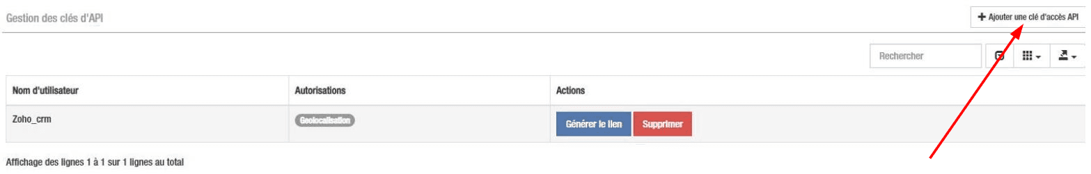 Click "Add API Access Key"