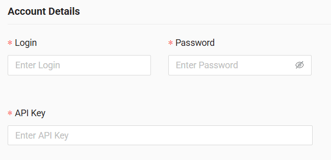 In the form enter username, password and API key received from the GPS provider