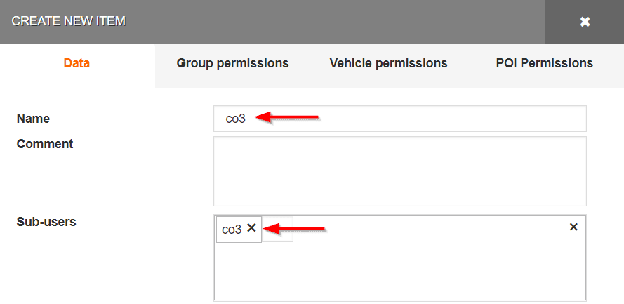 Set the permission name and select the user you just created