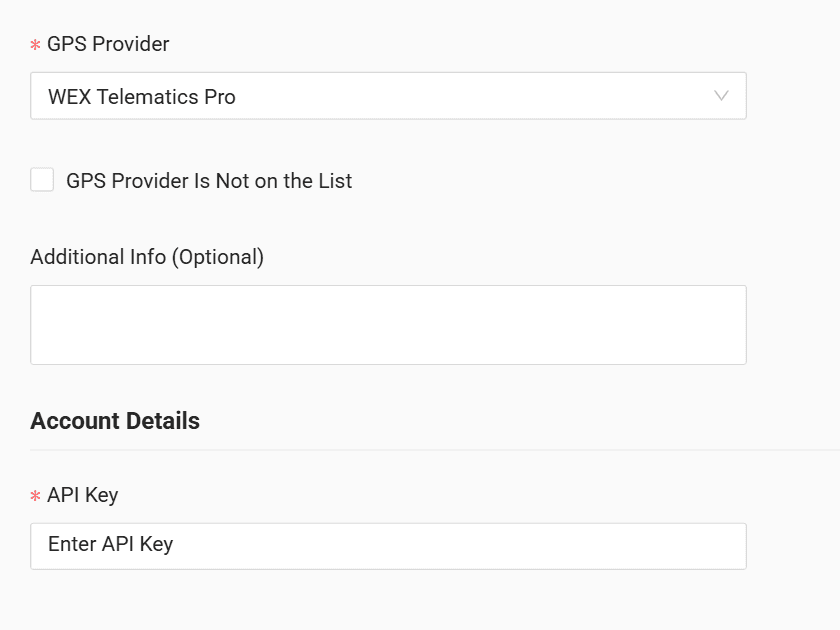 In the form, paste the copied key into the "API Key" field
