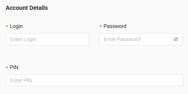 In the form enter username, password and PIN received from your GPS provider