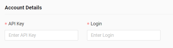 Paste the keys in the form ("API key" - RTI Schlüssel, "Login" - Firmenschlüssel)