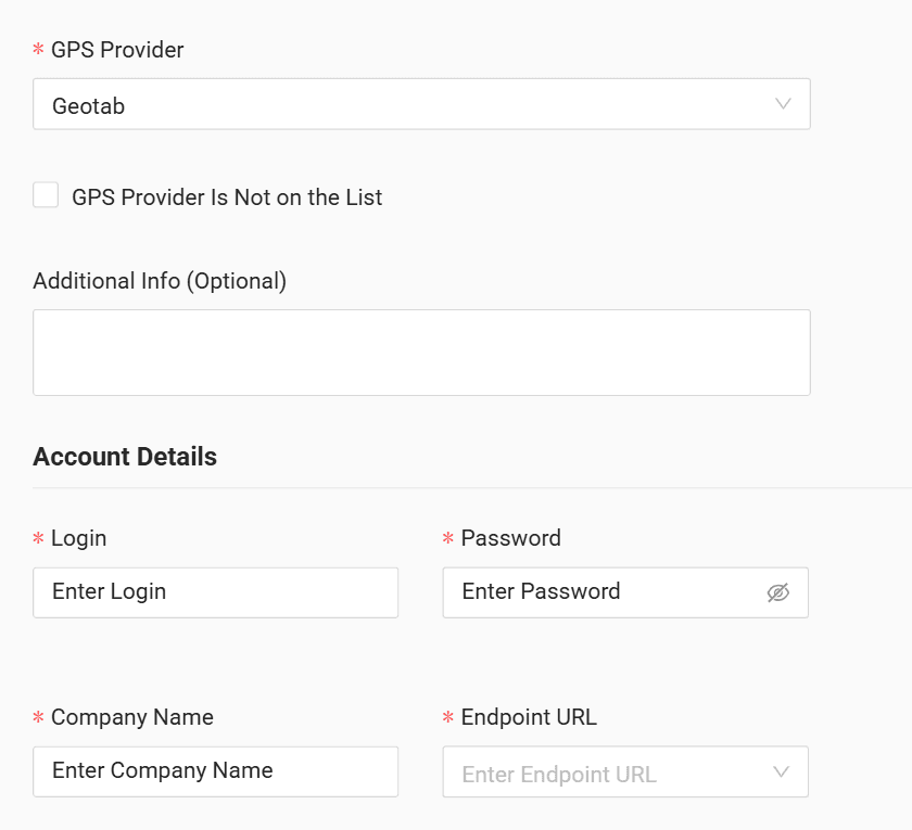 Fill in the CO3 form with the account credentials you created: username, password, database name (company name), and the appropriate URL