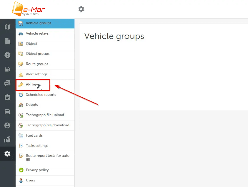 Go to the “API keys” section
