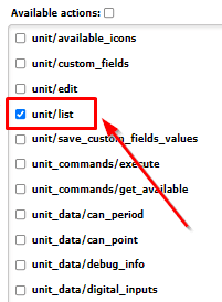 Check “unit/list”
If you want to share additional data with CO3 (e.g. fuel level) make sure to check it on the list as well