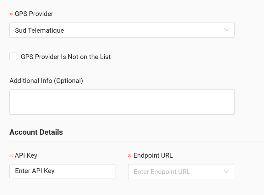 In the form paste the copied API key into the "API Key" field and in the "Endpoint URL" field select the server with the same ending (wialon.com or wialon.eu) as shown in the address bar after wialon_sdk_url=