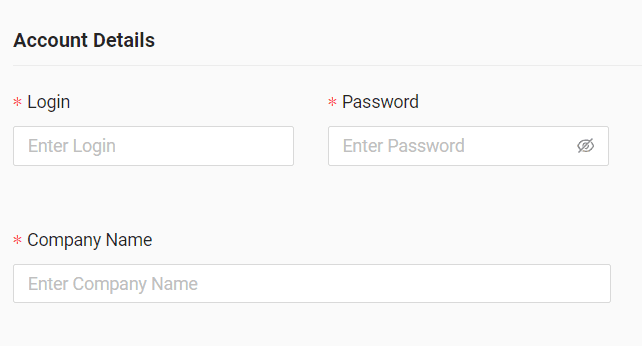 In the form enter login, password and company name received from your GPS provider
Attention! If you receive a username in the format "login@companyName" (e.g., "admin@Transport"), you should enter "login" (e.g., "admin") in the "Login" field and "companyName" (e.g., "Transport") in the "Company Name" field